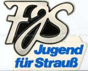 Aufkleber der Jungen Union für die Wahl von Strauß