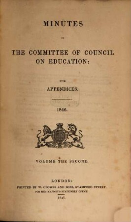 Minutes of the Committee of Council on Education. 1846, Vol. 2