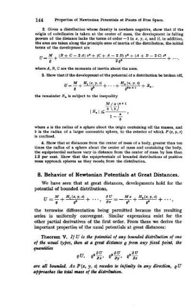 8. Behavior of Newtonian Potentials at Great Distances.