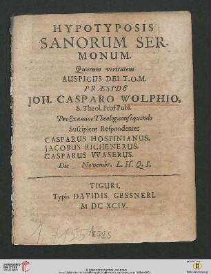 Hypotyposis Sanorum Sermonum