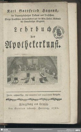 Karl Gottfried Hagens Lehrbuch der Apothekerkunst