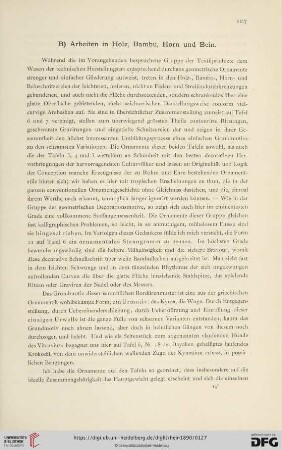 B) Arbeiten in Holz, Bambu, Horn und Bein