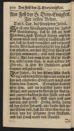 Am Fest der H. Drey-Einigkeit