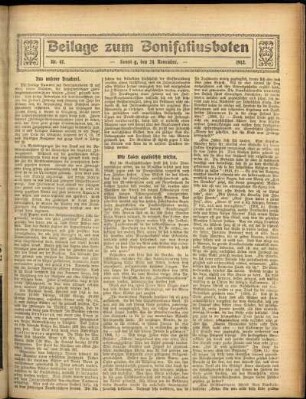 Zweite Ausgabe vom Sonntag, den 24. November 1912.