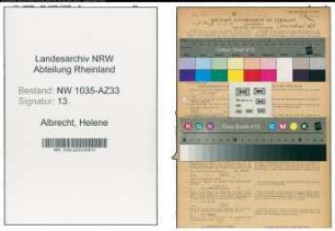 Entnazifizierung Helene Albrecht , geb. 01.08.1910 (Kaufmaennische Angestellte)