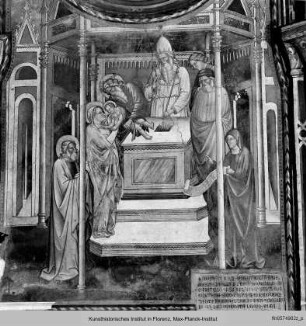Ausmalung der Cappella della Croce : Szenen zum Tod Mariens und Geburt Christi : Darbringung im Tempel