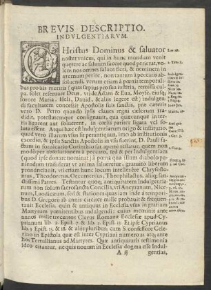 Brevis Descriptio. Indulgentiarum