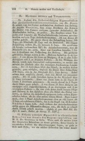 II. Materia medica und Toxikologie.