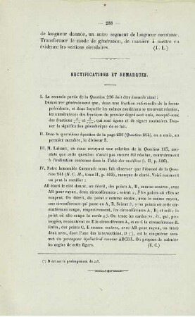 Rectifications et remarques.