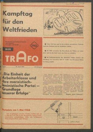 TRO-Betriebszeitung 'Der Trafo'; Nr. 16/1966 (28. April 1966)