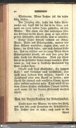 VI. Von der Vortrefflichkeit der Arbeitsamkeit