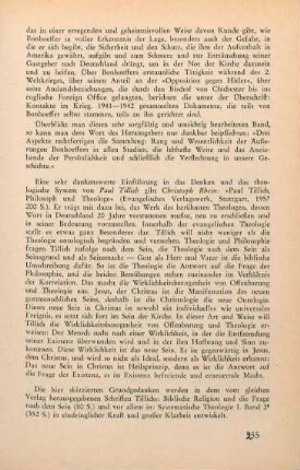 255-256 [Rezension] Rhein, Christoph, Paul Tillich, Philosoph und Theologe