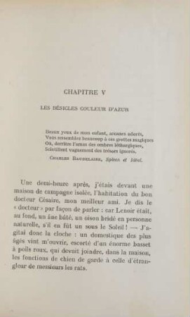 Chapitre V. Les bésicles couleur d'azur