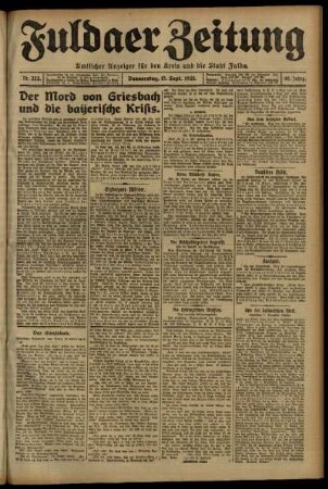 Ausgabe vom Donnerstag, den 15. September 1921.