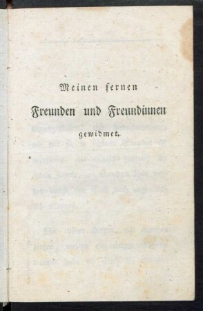 Meinen fernen Freunden und Freundinnen gewidmet