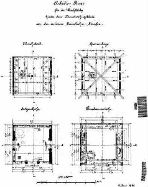 Esslingen (Neckar): Nebengebäude Waschküche Fundamente und Grundrisse