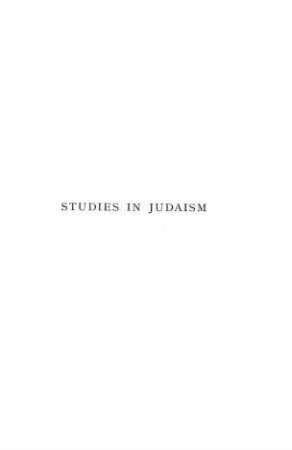 Studies in judaism / by S. Schechter