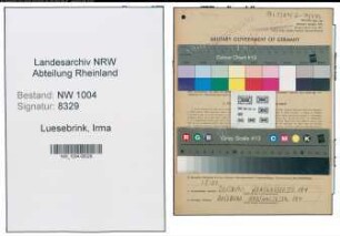 Entnazifizierung Irma Luesebrink , geb. 07.12.1901 (Telefonistin)