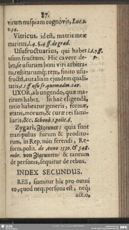 Index Secundus