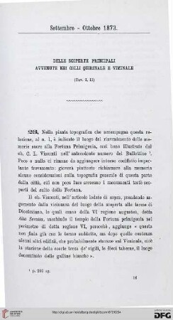 1: Delle scoperte principali avvenute nei colli Quirinale e Viminale