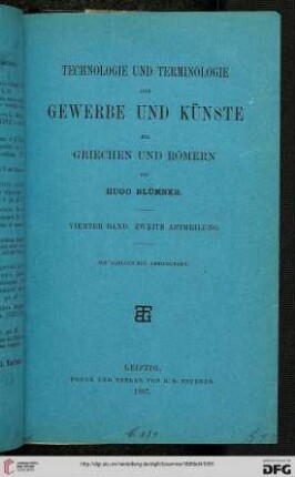 Umschlag [Vierter Band. Zweite Abtheilung]