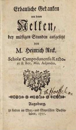 Erbauliche Gedanken von denen Nelken, 1