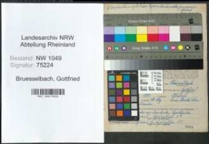 Entnazifizierung Gottfried Bruesselbach , geb. 01.05.1891 ()