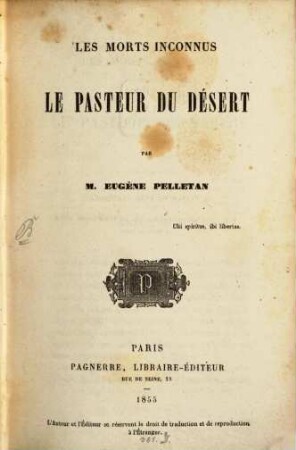 Les morts inconnus : Le pasteur du desert