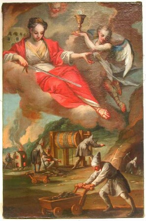 Ölgemälde, Allegorie auf den Bergbau