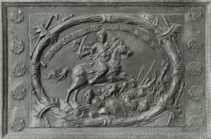 Gußeiserner Ofenplatte: Friedrich August, Kurfürst zu Sachsen
