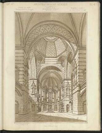 Inneres der neuen Garnisonskirche in Stuttgart. Chor