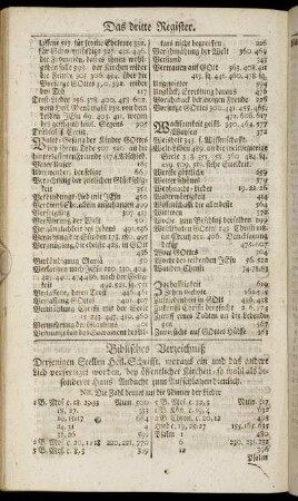Biblisches Verzeichniß Derjenigen Stellen Heil. Schrifft, woraus ein und das andere Lied verfertiget worden [...]