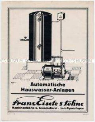 Automatische Hauswasser-Anlagen