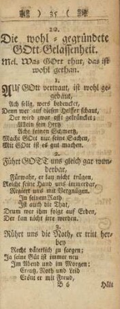 20. Die wohl-gegründete Gott-Gelassenheit