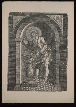Holzschnitt - Christus an der Geißelsäule