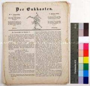 Konvolut: Zeitschrift Der Gukkasten, Nr. 1-12, Januar-März 1843