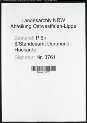 Sterberegister Standesamt Dortmund-Huckarde (IV)