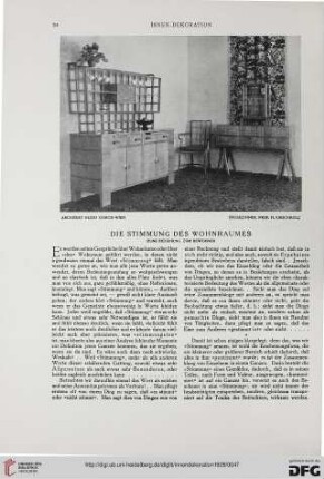 39: Die Stimmung des Wohnraumes : seine Beziehung zum Bewohner