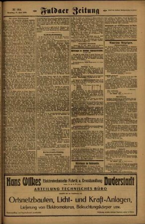 Zweite Ausgabe vom Samstag, den 17. Juli 1920.