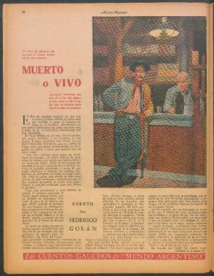 Muerto o vivo : Los cuentos gauchos de "Mundo Argentino"