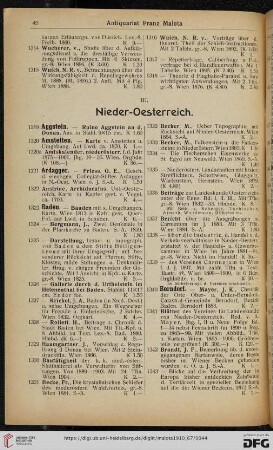 III. Nieder-Oesterreich (Nr. 1319 - 1486)