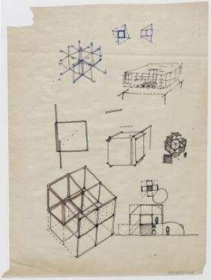 "Misawa Homes Prefabricated Housing International Design Competition 70", Mobilhaus (nicht realisiert), 4. Preis – Schematische Darstellung der Module. Misawa/Japan
