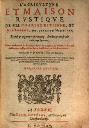 L' agriculture et maison rustique