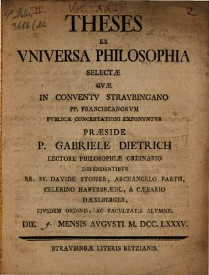 Theses ex universa philosophia selectae