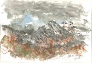 Gsaenger, Gustav; Landschafts - und Gebäudestudien - Berglandschaft (Studie)