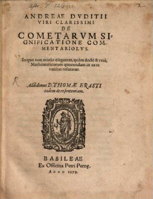 De cometarum significatione commentariolus