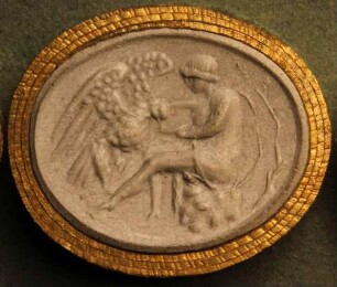 Ganymed speist den in einen Adler verwandelten Jupiter (Daktyliothek, Erstes Mythologisches Tausend)