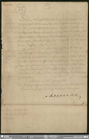 Eigenh. Brief von Philipp Joseph von Rehfues an August Wilhelm von Schlegel, Bonn, 26.06.1842