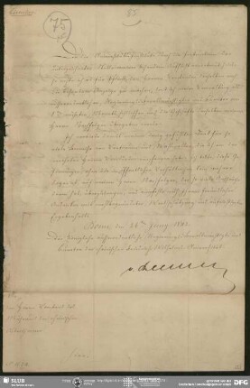 Eigenh. Brief von Philipp Joseph von Rehfues an August Wilhelm von Schlegel, Bonn, 26.06.1842