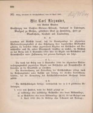 45. Gesetz, betreffend die Erbschaftssteuer